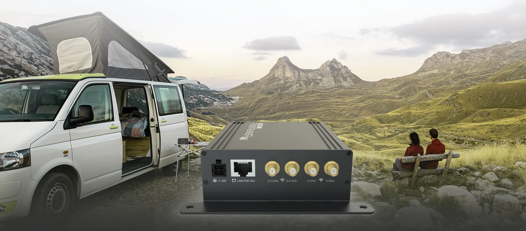 Leistungsstarker FRONTRUNNER VR400W Fahrzeug-Reiserouter für mobiles Internet 