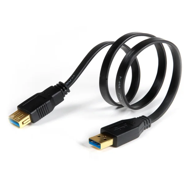 USB 3.0 Flachkabel Verlängerung 2 m vergoldete Kontakte