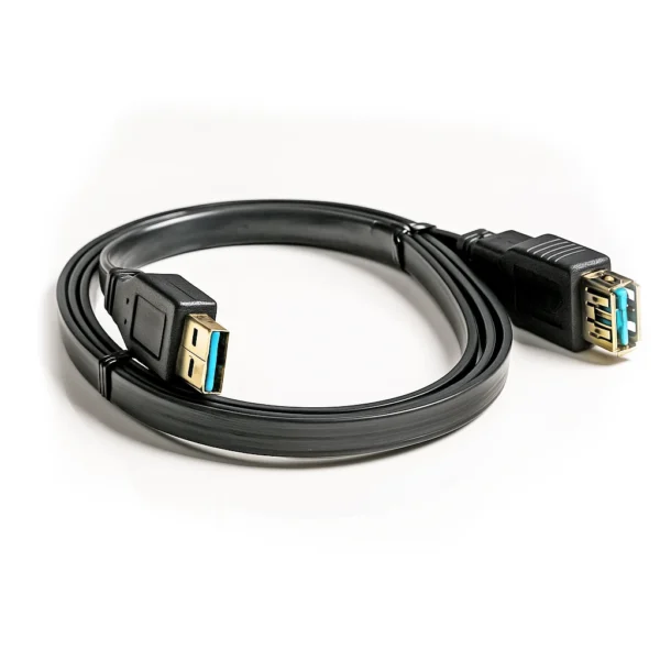 USB 3.0 Flachkabel Verlängerung 2 m vergoldete Kontakte – Bild 2